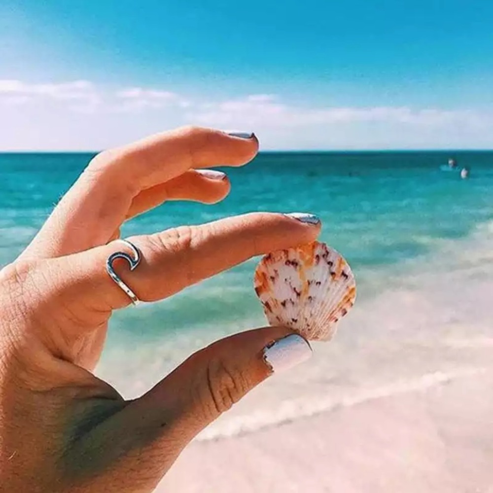 New Simple Design Sea Wave Ocean Surf Alloy Ring - Picture 4 of 7
